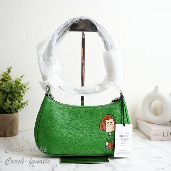 NWT CBJ77  Coach X Peanuts Teri Shoulder Bag With Peppermint Patty - Picture 2 of 10